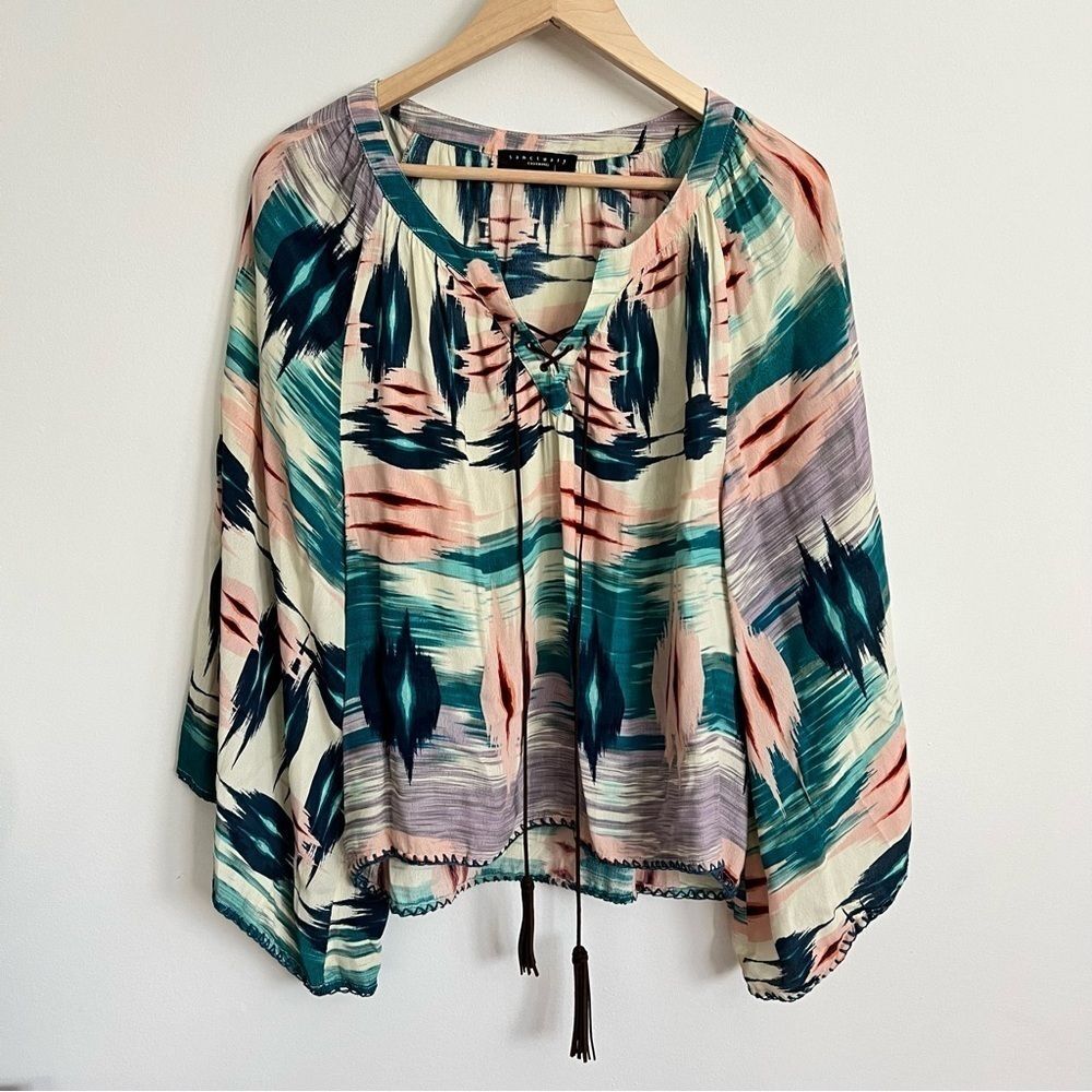 Sanctuary Blouse Top Abstract Southwestern Print Design XS